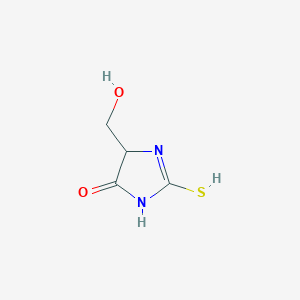 molecular formula C4H6N2O2S B142781 5-Hydroxymethyl-2-thioxoimidazolidin-4-one CAS No. 130629-17-3