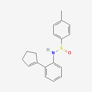 molecular formula C18H19NOS B14278285 N-[2-(Cyclopent-1-en-1-yl)phenyl]-4-methylbenzene-1-sulfinamide CAS No. 138850-13-2