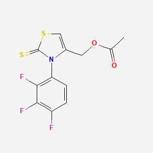 [2-Sulfanylidene-3-(2,3,4-trifluorophenyl)-2,3-dihydro-1,3-thiazol-4-yl]methyl acetate