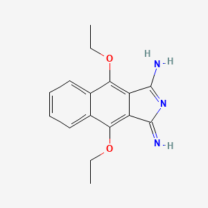 molecular formula C16H17N3O2 B14278480 4,9-Diethoxy-1-imino-1H-benzo[F]isoindol-3-amine CAS No. 163968-99-8