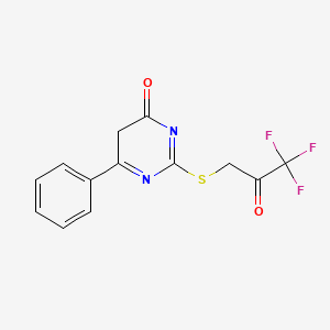 4(5H)-Pyrimidinone, 6-phenyl-2-((3,3,3-trifluoro-2-oxopropyl)thio)-