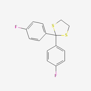 molecular formula C15H12F2S2 B14278497 2,2-Bis(4-fluorophenyl)-1,3-dithiolane CAS No. 141582-12-9