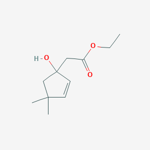 Ethyl (1-hydroxy-4,4-dimethylcyclopent-2-en-1-yl)acetate