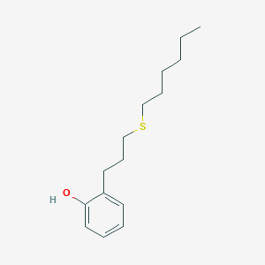 molecular formula C15H24OS B14278734 2-[3-(Hexylsulfanyl)propyl]phenol CAS No. 135037-43-3