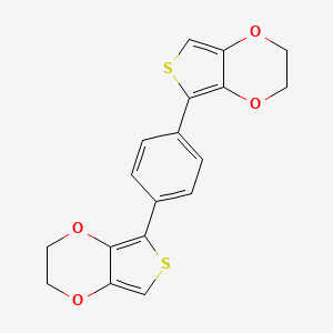 molecular formula C18H14O4S2 B14278776 5,5'-(1,4-Phenylene)bis(2,3-dihydrothieno[3,4-b][1,4]dioxine) CAS No. 168641-43-8