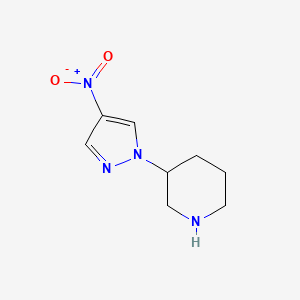 molecular formula C8H12N4O2 B1427878 3-(4-nitro-1H-pyrazol-1-yl)piperidine CAS No. 1211540-99-6