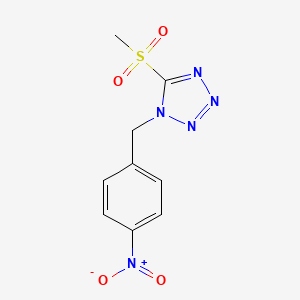 molecular formula C9H9N5O4S B14278802 1H-Tetrazole, 5-(methylsulfonyl)-1-[(4-nitrophenyl)methyl]- CAS No. 133088-71-8