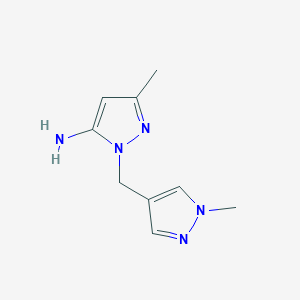 molecular formula C9H13N5 B1427881 3-甲基-1-[(1-甲基-1H-吡唑-4-基)甲基]-1H-吡唑-5-胺 CAS No. 1250823-58-5