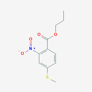 molecular formula C11H13NO4S B14278838 Propyl 4-(methylsulfanyl)-2-nitrobenzoate CAS No. 138509-65-6