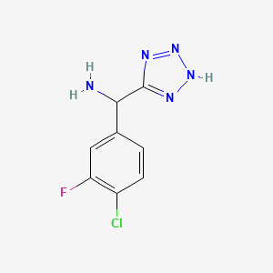 molecular formula C8H7ClFN5 B1427890 (4-氯-3-氟苯基)(1H-1,2,3,4-四唑-5-基)甲胺 CAS No. 1247472-41-8