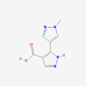 molecular formula C8H8N4O2 B1427895 3-(1-甲基-1H-吡唑-4-基)-1H-吡唑-4-羧酸 CAS No. 1250422-52-6
