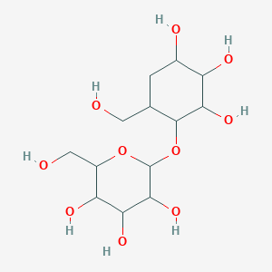 molecular formula C13H24O10 B142790 D-CHIRO-INOSITOL,1,2-DIDEOXY-3-O-B-D-GLUCOPYRANOSYL-2-(HYDROXYMETHYL)-(9CI) CAS No. 143899-78-9