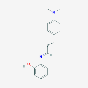 molecular formula C17H18N2O B14279003 2-[(E)-{3-[4-(Dimethylamino)phenyl]prop-2-en-1-ylidene}amino]phenol CAS No. 140913-96-8