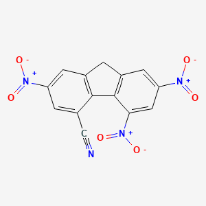 molecular formula C14H6N4O6 B14279032 2,5,7-Trinitro-9H-fluorene-4-carbonitrile CAS No. 141606-47-5