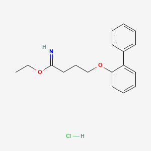 molecular formula C18H22ClNO2 B14279062 Ethyl 4-(2-phenylphenoxy)butanimidate;hydrochloride CAS No. 125849-36-7