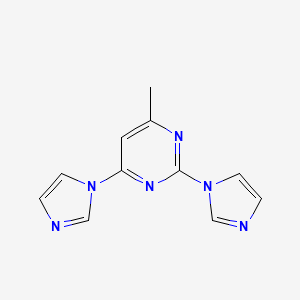 molecular formula C11H10N6 B14279076 2,4-Di(1H-imidazol-1-yl)-6-methylpyrimidine CAS No. 135052-26-5