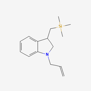 molecular formula C15H23NSi B14279077 1H-Indole, 2,3-dihydro-1-(2-propenyl)-3-[(trimethylsilyl)methyl]- CAS No. 176376-90-2