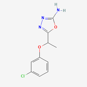 B1427916 5-[1-(3-Chlorophenoxy)ethyl]-1,3,4-oxadiazol-2-amine CAS No. 1247659-74-0