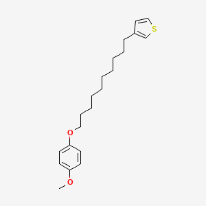 molecular formula C21H30O2S B14279210 3-[10-(4-Methoxyphenoxy)decyl]thiophene CAS No. 125878-88-8