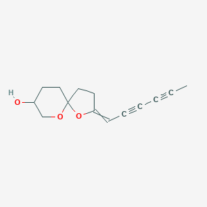 molecular formula C14H16O3 B14279318 2-(Hexa-2,4-diyn-1-ylidene)-1,6-dioxaspiro[4.5]decan-8-ol CAS No. 138797-51-0