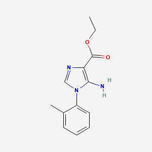 molecular formula C13H15N3O2 B1427934 ethyl 5-amino-1-(2-methylphenyl)-1H-imidazole-4-carboxylate CAS No. 1159979-51-7