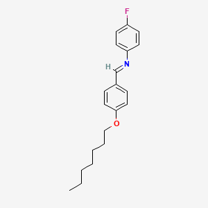 molecular formula C20H24FNO B14279340 (E)-N-(4-Fluorophenyl)-1-[4-(heptyloxy)phenyl]methanimine CAS No. 120103-14-2