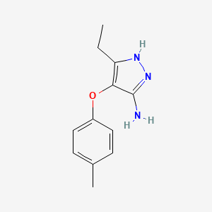 molecular formula C12H15N3O B14279359 5-Ethyl-4-(4-methylphenoxy)-1H-pyrazol-3-amine CAS No. 133825-38-4