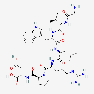 molecular formula C40H61N11O10 B14279376 Glycyl-L-isoleucyl-L-tryptophyl-L-leucyl-N~5~-(diaminomethylidene)-L-ornithyl-L-prolyl-L-aspartic acid CAS No. 161622-52-2