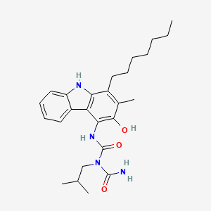 molecular formula C26H36N4O3 B14279389 N-(1-Heptyl-3-hydroxy-2-methyl-9H-carbazol-4-yl)-N-(2-methylpropyl)-2-imidodicarbonic diamide CAS No. 131643-62-4