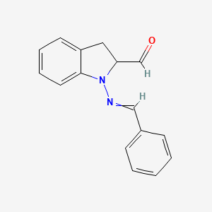 1-(Benzylideneamino)-2,3-dihydro-1H-indole-2-carbaldehyde