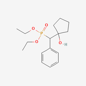 molecular formula C16H25O4P B14279413 Diethyl [(1-hydroxycyclopentyl)(phenyl)methyl]phosphonate CAS No. 128894-13-3