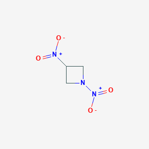 molecular formula C3H5N3O4 B14279429 Azetidine, 1,3-dinitro- CAS No. 132395-40-5