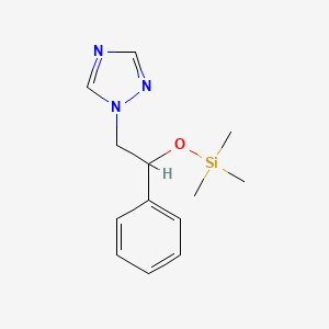 molecular formula C13H19N3OSi B14279448 1-{2-Phenyl-2-[(trimethylsilyl)oxy]ethyl}-1H-1,2,4-triazole CAS No. 161878-45-1