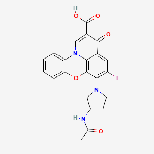 10-(3-Acetamidopyrrolidin-1-yl)-11-fluoro-14-oxo-8-oxa-1-azatetracyclo[7.7.1.02,7.013,17]heptadeca-2,4,6,9(17),10,12,15-heptaene-15-carboxylic acid