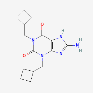 molecular formula C15H21N5O2 B14279517 1H-Purine-2,6-dione, 8-amino-1,3-bis(cyclobutylmethyl)-3,7-dihydro- CAS No. 132186-65-3