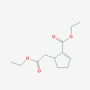 molecular formula C12H18O4 B14279627 Ethyl 5-(2-ethoxy-2-oxoethyl)cyclopent-1-ene-1-carboxylate CAS No. 123718-04-7