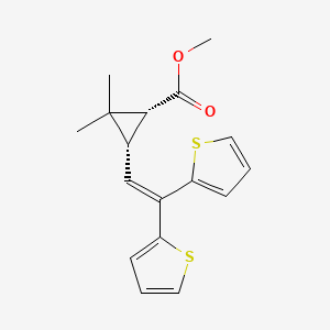 molecular formula C17H18O2S2 B14279645 Cyclopropanecarboxylic acid, 3-(2,2-di-2-thienylethenyl)-2,2-dimethyl-, methyl ester, cis- CAS No. 133472-24-9