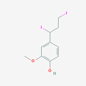 molecular formula C10H12I2O2 B14279698 4-(1,3-Diiodopropyl)-2-methoxyphenol CAS No. 163657-73-6