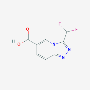 molecular formula C8H5F2N3O2 B1427979 3-(二氟甲基)-[1,2,4]三唑并[4,3-a]吡啶-6-羧酸 CAS No. 1247060-64-5
