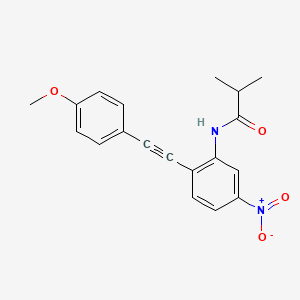 molecular formula C19H18N2O4 B14279820 N-{2-[(4-Methoxyphenyl)ethynyl]-5-nitrophenyl}-2-methylpropanamide CAS No. 149172-16-7