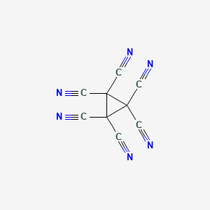 molecular formula C9N6 B14279864 Cyclopropanehexacarbonitrile CAS No. 139952-06-0