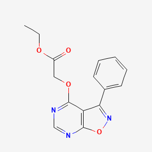 Ethyl [(3-phenyl[1,2]oxazolo[5,4-d]pyrimidin-4-yl)oxy]acetate