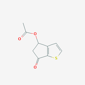 molecular formula C9H8O3S B14279998 6-Oxo-5,6-dihydro-4H-cyclopenta[b]thiophen-4-yl acetate CAS No. 135453-43-9