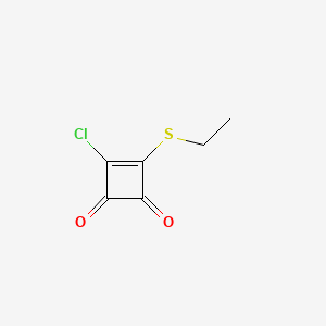 molecular formula C6H5ClO2S B14280084 3-Chloro-4-(ethylsulfanyl)cyclobut-3-ene-1,2-dione CAS No. 138214-97-8