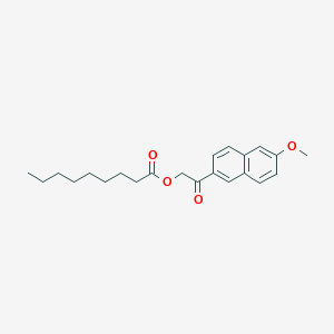 molecular formula C22H28O4 B14280086 2-(6-Methoxynaphthalen-2-yl)-2-oxoethyl nonanoate CAS No. 140435-52-5