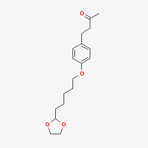 4-(4-{[5-(1,3-Dioxolan-2-yl)pentyl]oxy}phenyl)butan-2-one