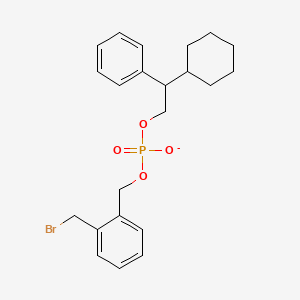 molecular formula C22H27BrO4P- B14280120 [2-(Bromomethyl)phenyl]methyl 2-cyclohexyl-2-phenylethyl phosphate CAS No. 141033-47-8