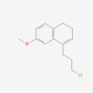 molecular formula C14H17ClO B14280127 4-(3-Chloropropyl)-6-methoxy-1,2-dihydronaphthalene CAS No. 140367-11-9