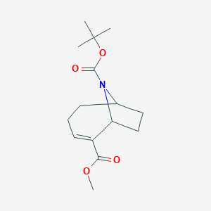 molecular formula C15H23NO4 B14280134 9-O-tert-Butyl 5-O-methyl 9-azabicyclo(4.2.1)non-4-ene-5,9-dicarboxylate CAS No. 125736-10-9