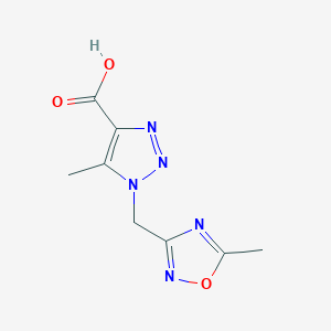 molecular formula C8H9N5O3 B1428014 5-methyl-1-[(5-methyl-1,2,4-oxadiazol-3-yl)methyl]-1H-1,2,3-triazole-4-carboxylic acid CAS No. 1247510-14-0